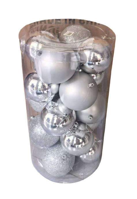 10CM Christmas ball 20 pieces per barrel Silver