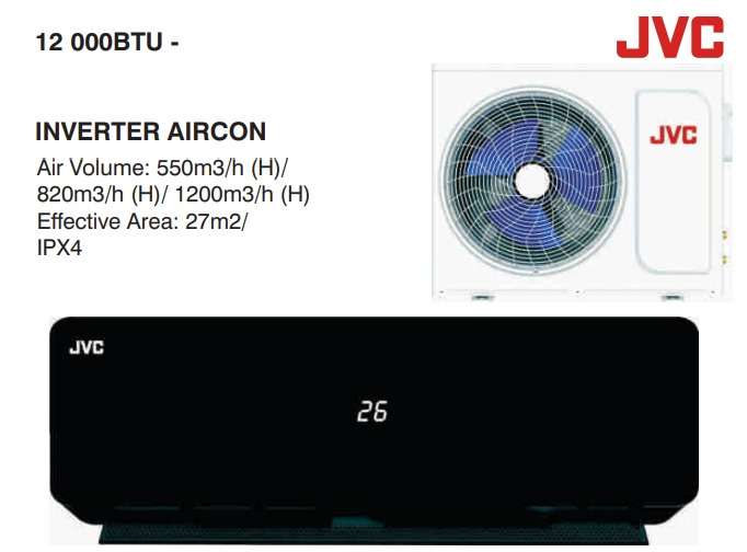 JVC 12000BTU Inverter Aircon