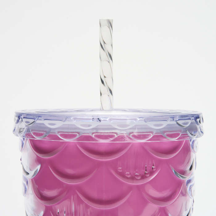 Plastic Mermaid Cup with Straw 700ml