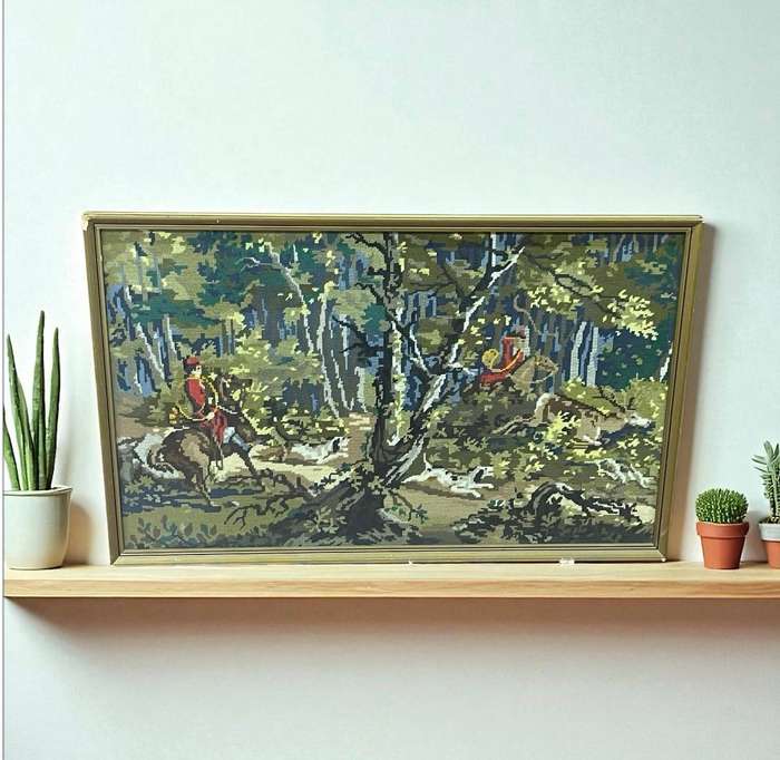 Tapestry hunting scene