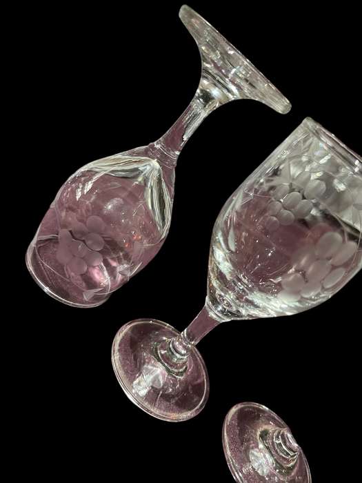 Glasses grape etched x4(nr11)