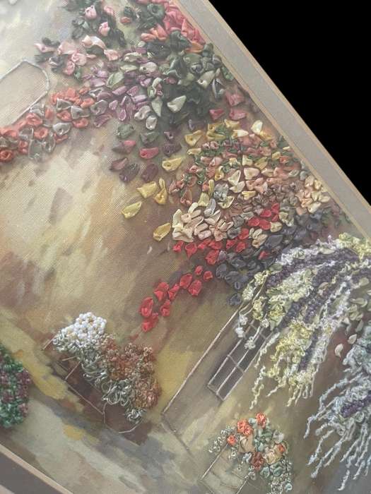 Frame/wall hanging art ribbon work art