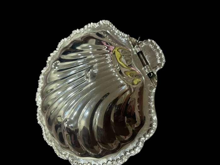 Butter dish glass inner silver plated