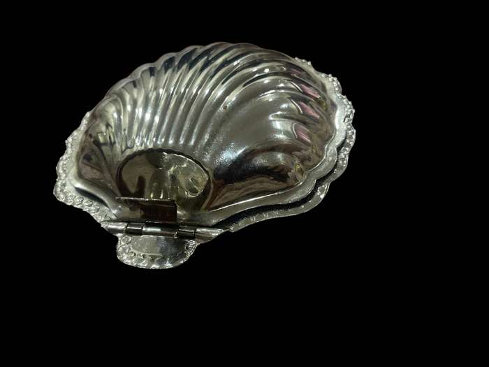 Butter dish glass inner silver plated