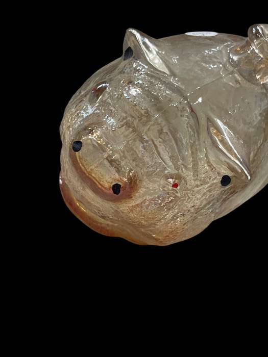 Ornament piggy moneybox carnival glass
