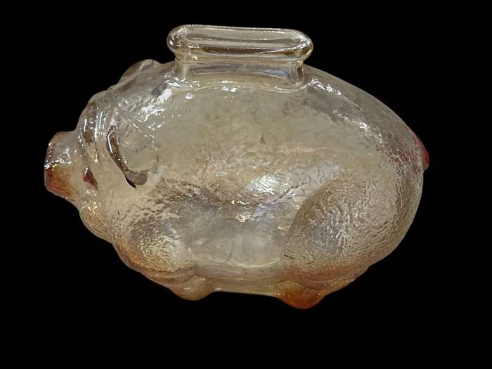 Ornament piggy moneybox carnival glass