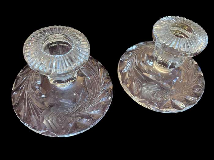 Candle holders crystal set