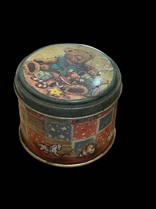 Ornament tin teddy bear small