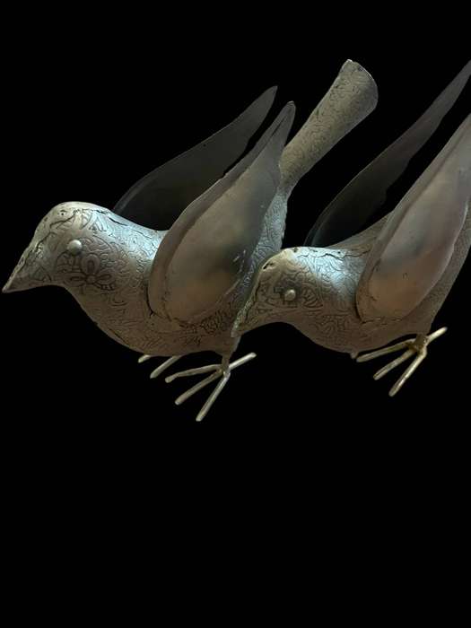 Ornament birds set metal