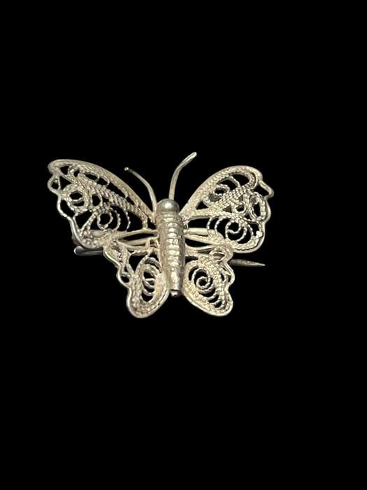 Brooch butterfly silver