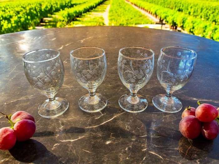 Glasses grape etched each(NR11)