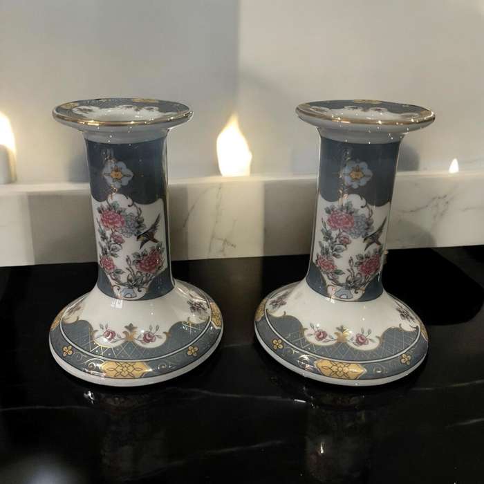 Candle holders set Imari