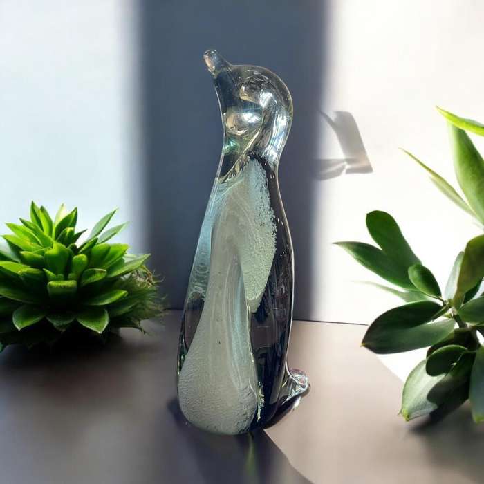 Ornament glass solid Penguin
