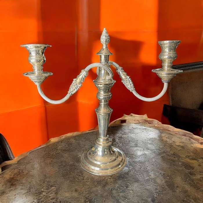 Candle holder silver plated