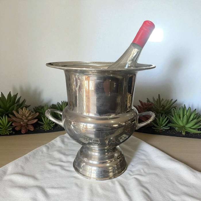 Wine bottle cooler silver plated