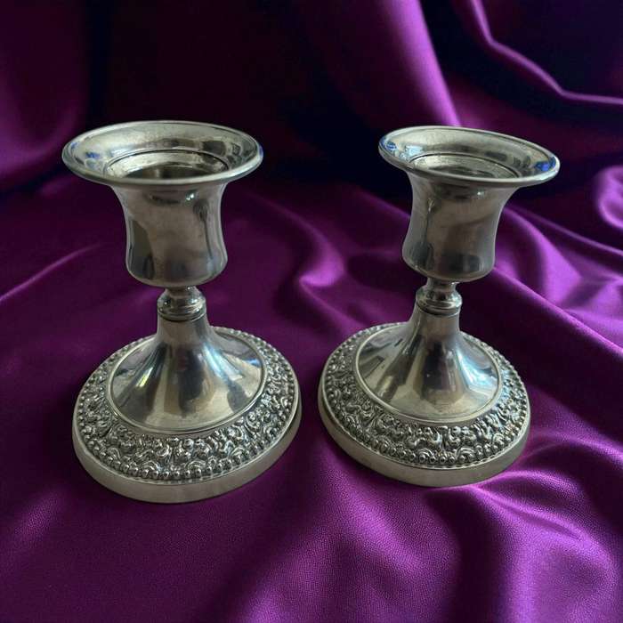 Candle holders set silver plated(A)