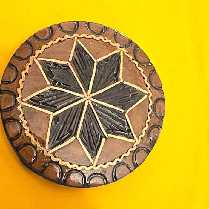Brooch wood copper(NR22)