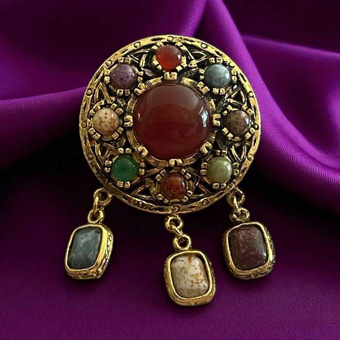 Brooch semi precious stones(NR21)