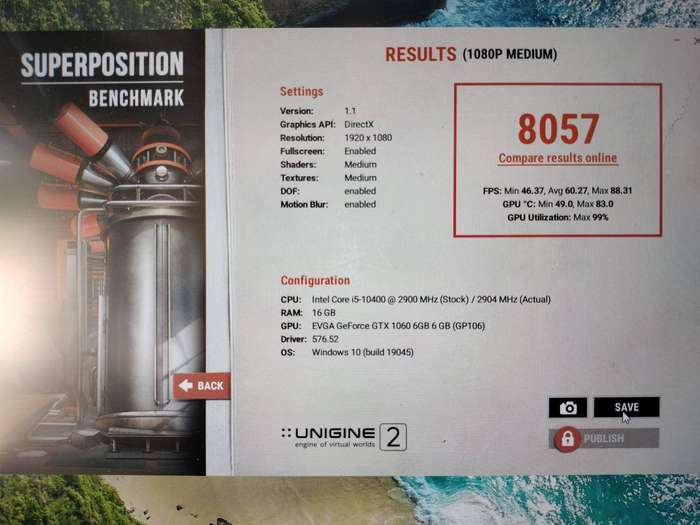 EVGA GTX 1060 6GB.