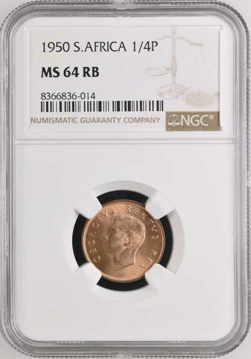 1950 SAU 1/4 penny (farthing) NGC MS64RB
