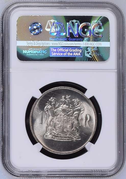 1969 RSA silver rand Afrikaans NGC MS64