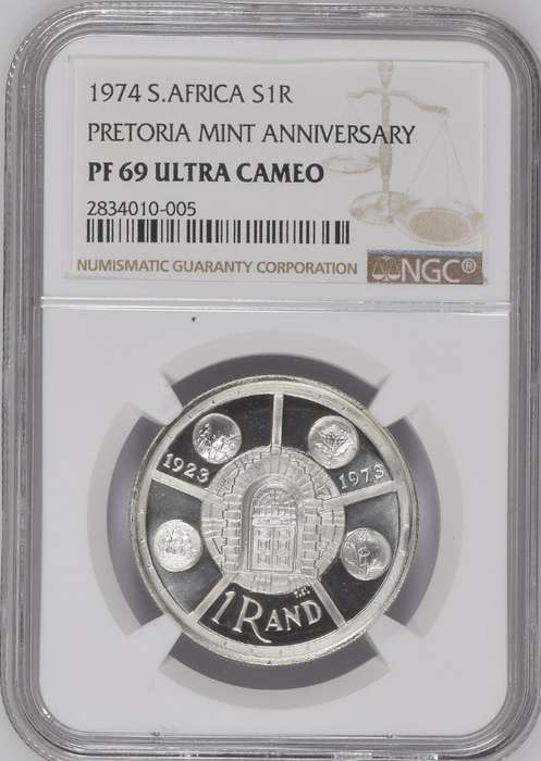 1974 RSA proof silver R1, NGC PF69 - highest grade at NGC