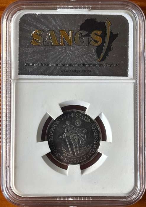 1944 SAU shilling, SANGS XF40 - difficult coin to find in high grade