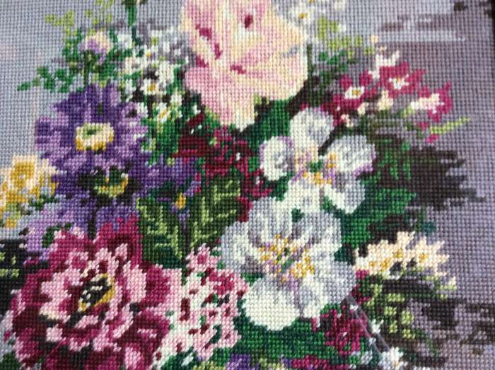 Vintage Tapestry framed behind Glass