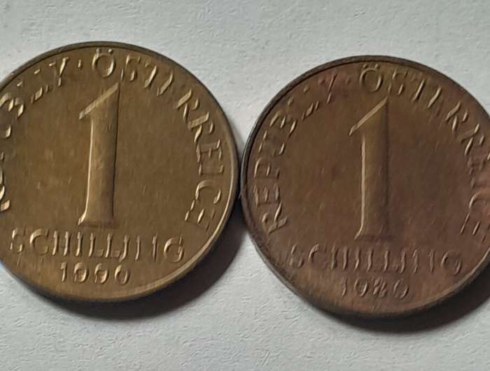 2 x  Osterreich 1 Shilling Coins