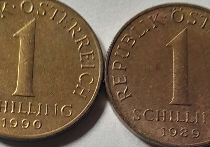 2 x  Osterreich 1 Shilling Coins