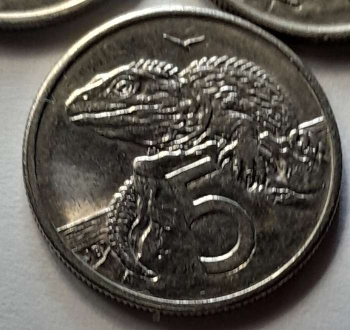 3 x New Zealand 5 Cent Coins - 1975 & 1985