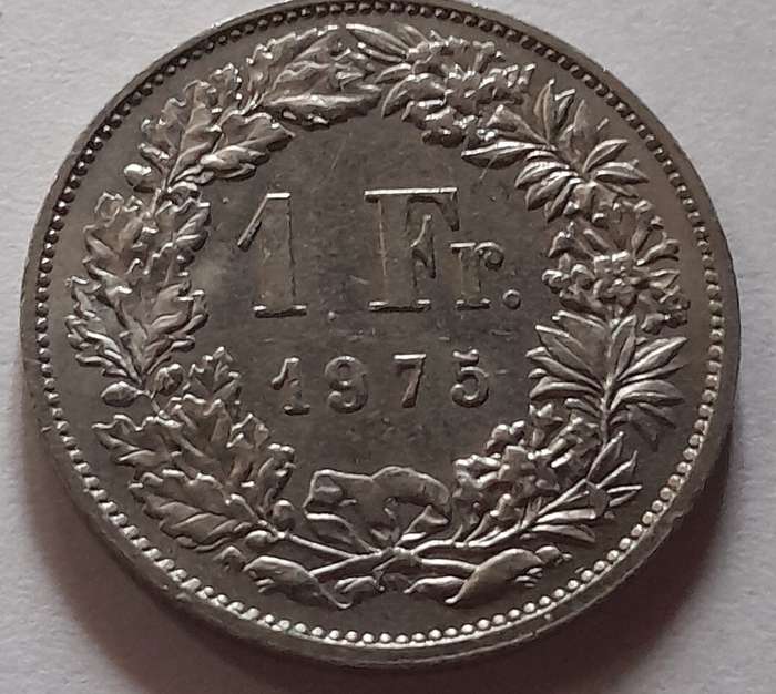 Switzerland 1 Franc Helvetia 1975 Coin