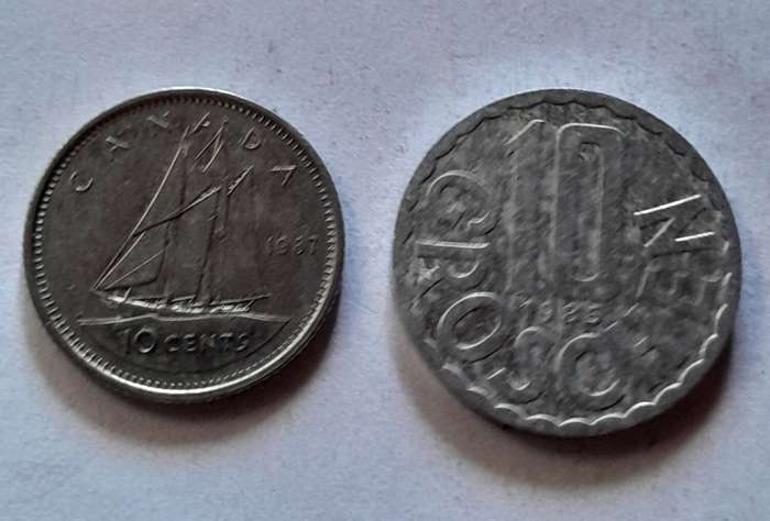 Assorted International Coins - 5 Coins