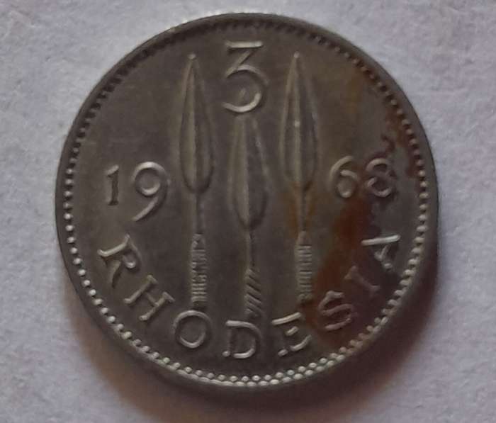 Rhodesia 1968 3 Cent Coin