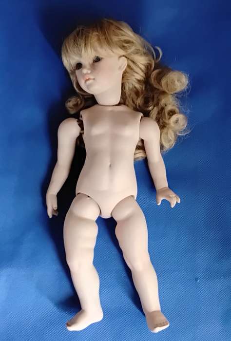 Vintage Paul Collection Full Porcelain Body Doll on Stand