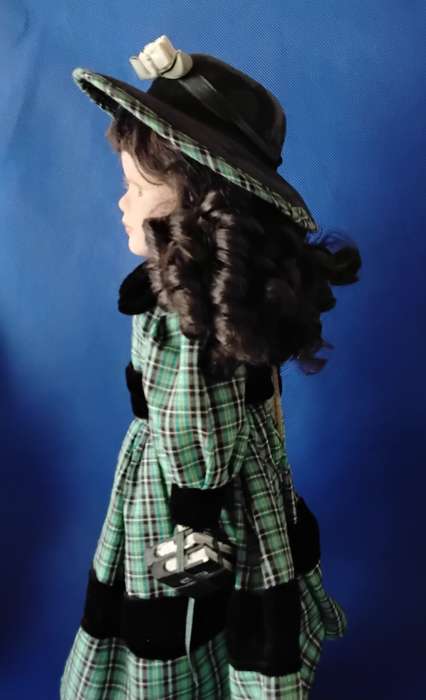 Vintage Porcelain Doll on Stand