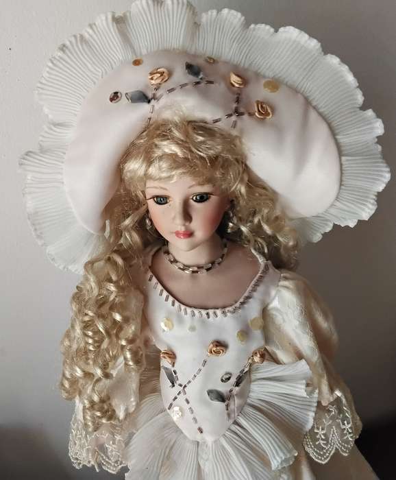 Large Vintage Display Doll on Stand