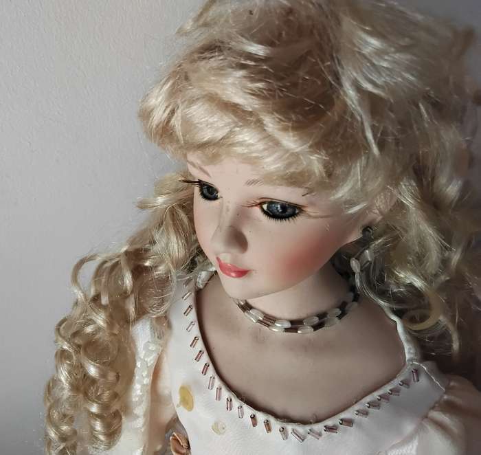 Large Vintage Display Doll on Stand