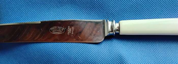 Vintage Stainless Steel Carving Set -Two pieces with silver inlay - 4 Pieces
