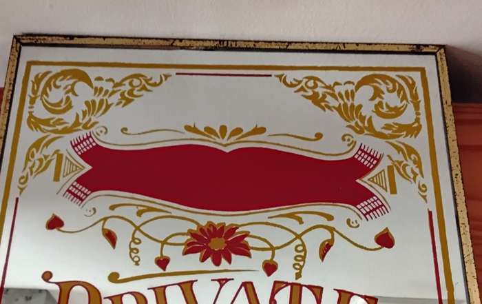 Vintage 'Private Bar" Mirrored Sign