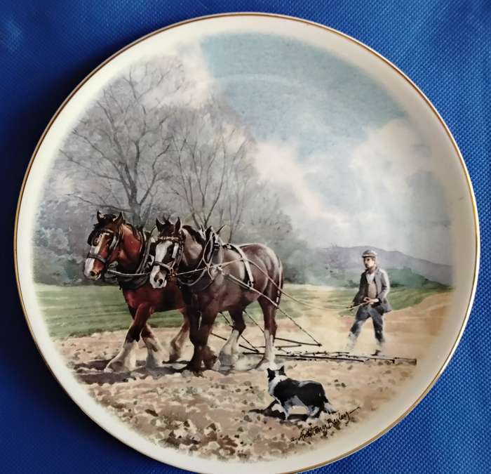 FR Gray & Sons Vintage Working Horses Decorative Plates