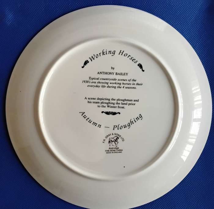 FR Gray & Sons Vintage Working Horses Decorative Plates