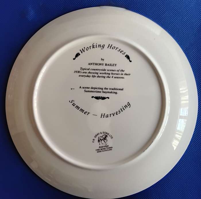 FR Gray & Sons Vintage Working Horses Decorative Plates