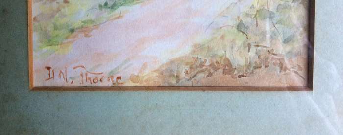 Three Miniature Painting Collage -  Signed  DN Thorne