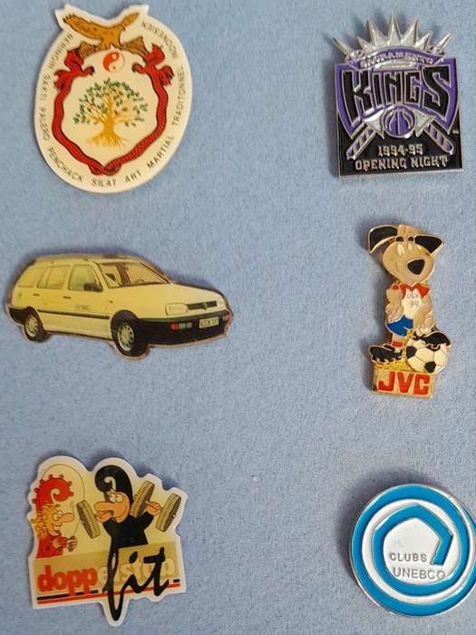 Vintage Assorted Collectable Enamel Lapel Pins 15 Pieces - Framed