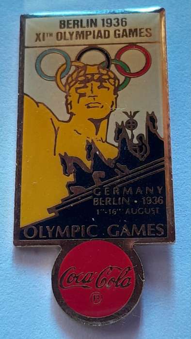 Coca-Cola Commemorative Lapel Pin - Berlin 1936 Olympiad Games c1990's