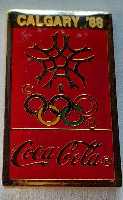 Coca-Cola Commemorative Lapel Pin - Calgary Canada 1988 Winter Olympics