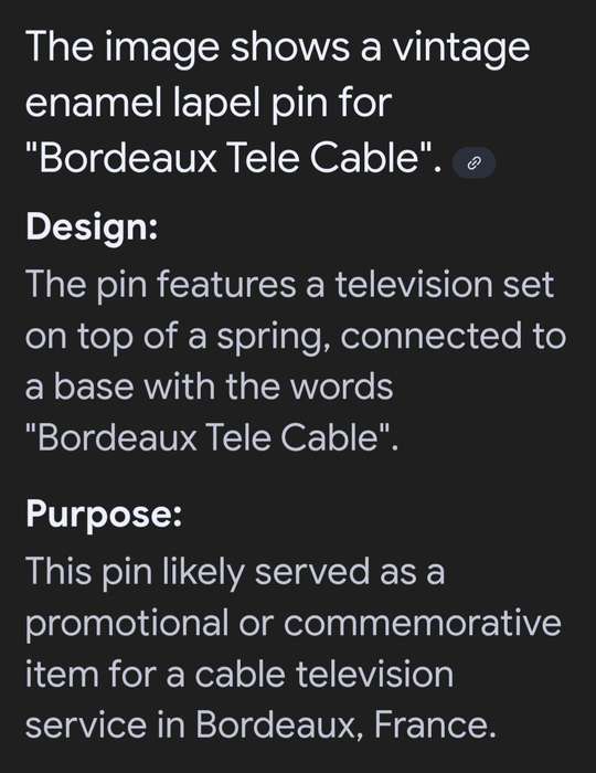 Bordeaux Tele Cable Enamel Lapel Pin
