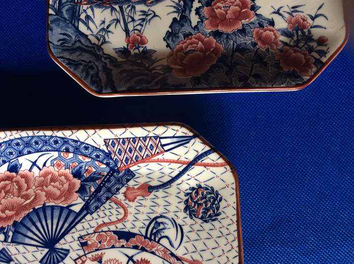 Small Rectangular Imari Style Plates - 3 Pieces