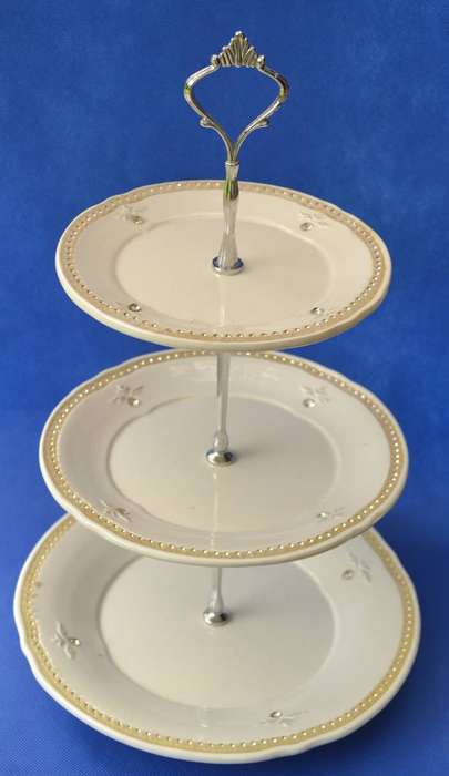 Vintage 3 Tier Porcelain Cake Stand